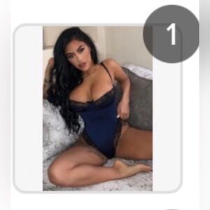 Fashion Nova Midnight Blue Lace Thong Chemise